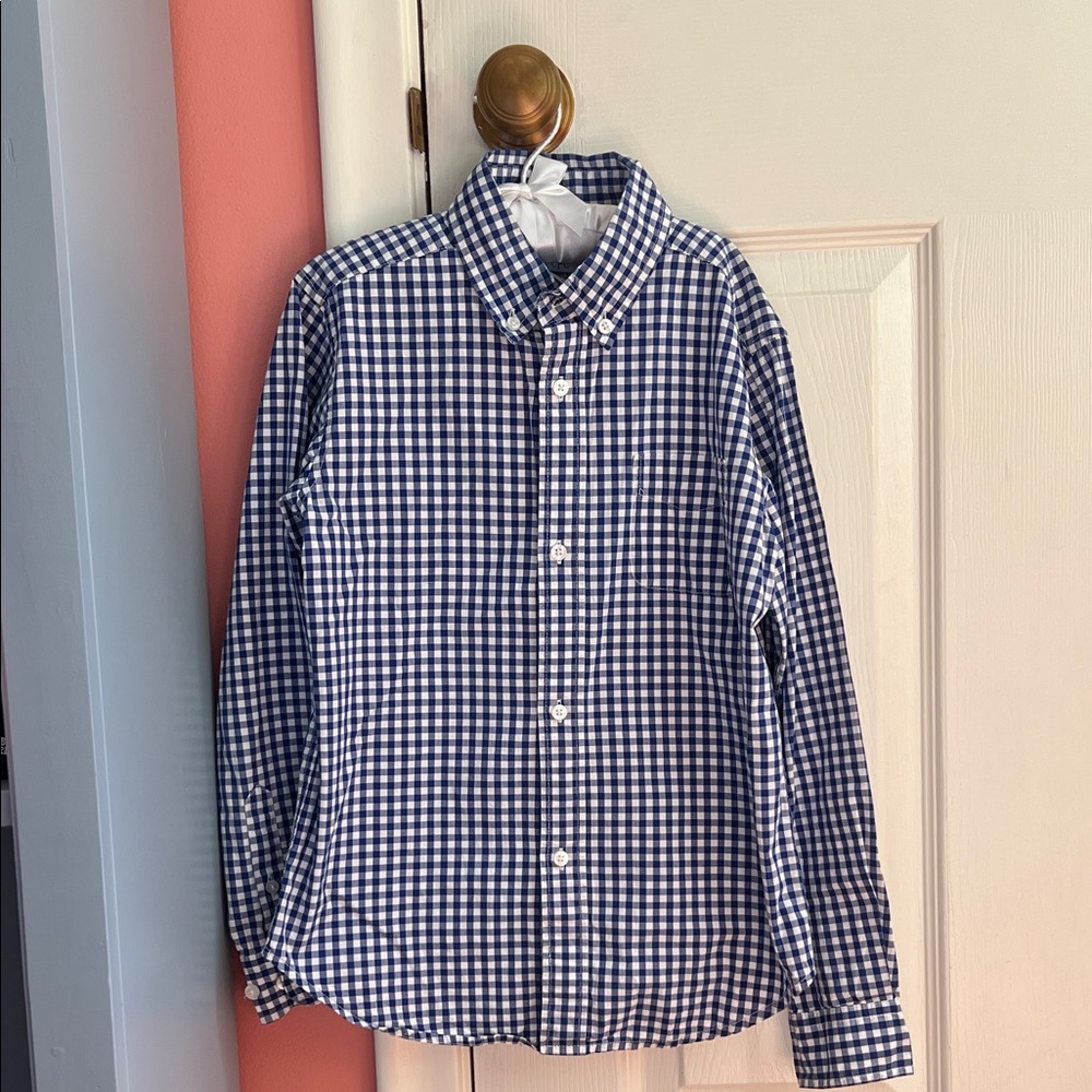 Classic Prep Blue Checked Button Down Shirt